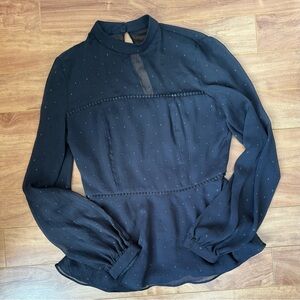 Tristan Black Sheer Blouse